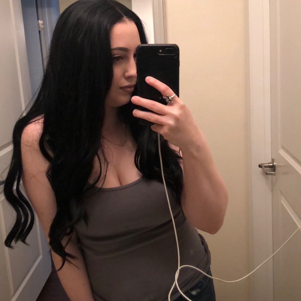Front lace synthetic black wig